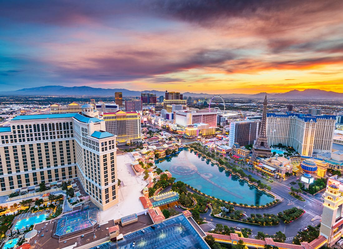 Las Vegas, NV - Las Vegas, Nevada Skyline at Dusk